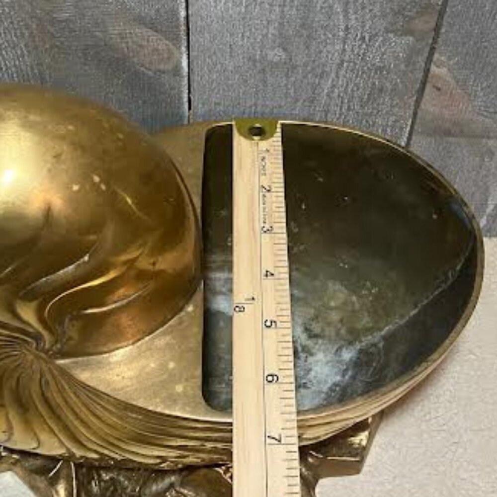 Large, heavy, Brass shell planter - Picture 6 of 7